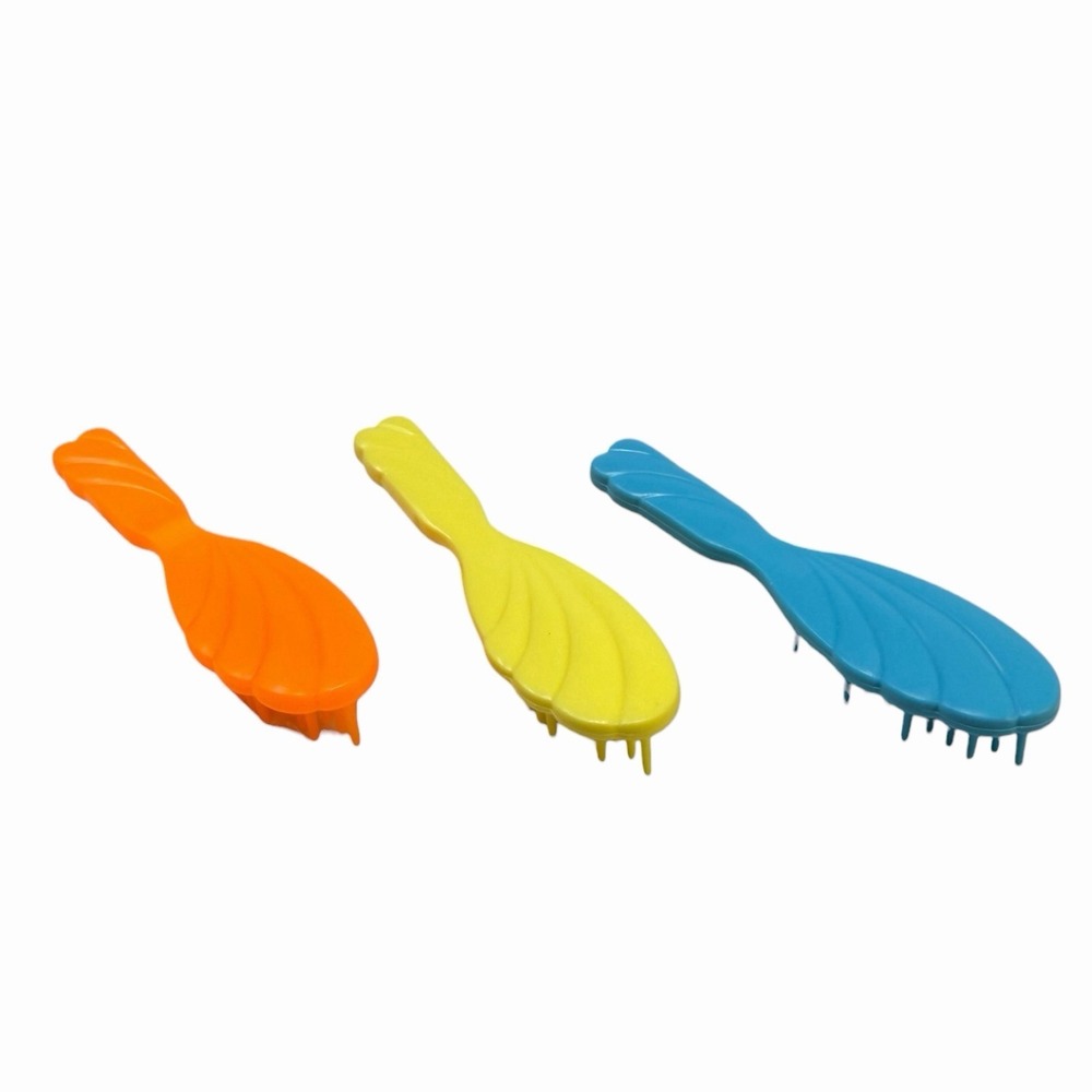 Barbie‎ Hair Brush Lot of (3) - Orange, Yellow, Blue 1990s